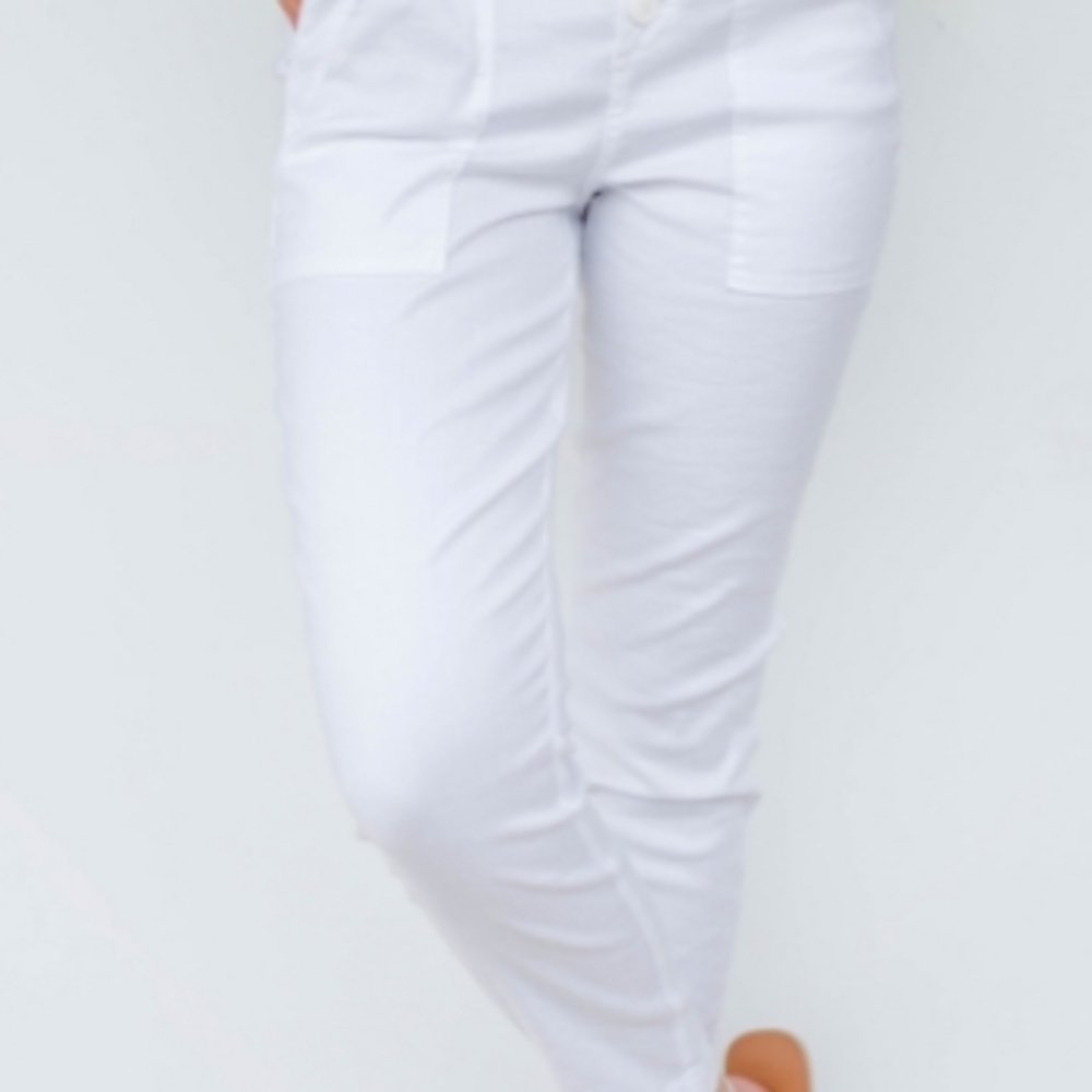 Level 99 Crisp White Trousers